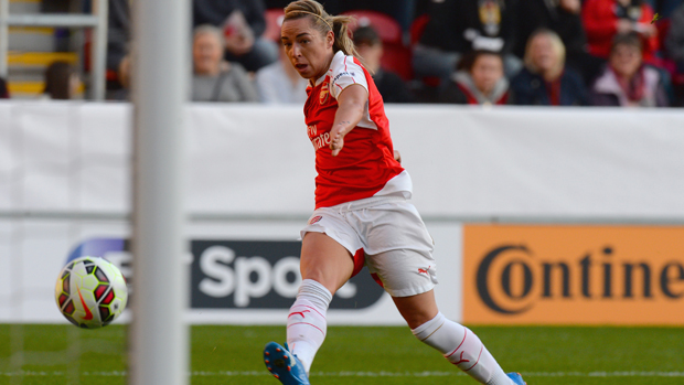 Jordan Nobbs fires Arsenal ahead in the Continental Tyres Cup Final
